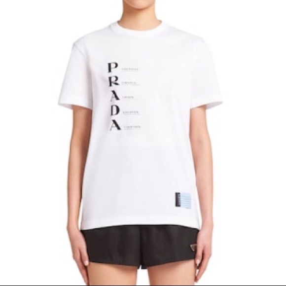 PRADA Women’s L White Cotton Jersey T-shirt - Picture 6 of 7